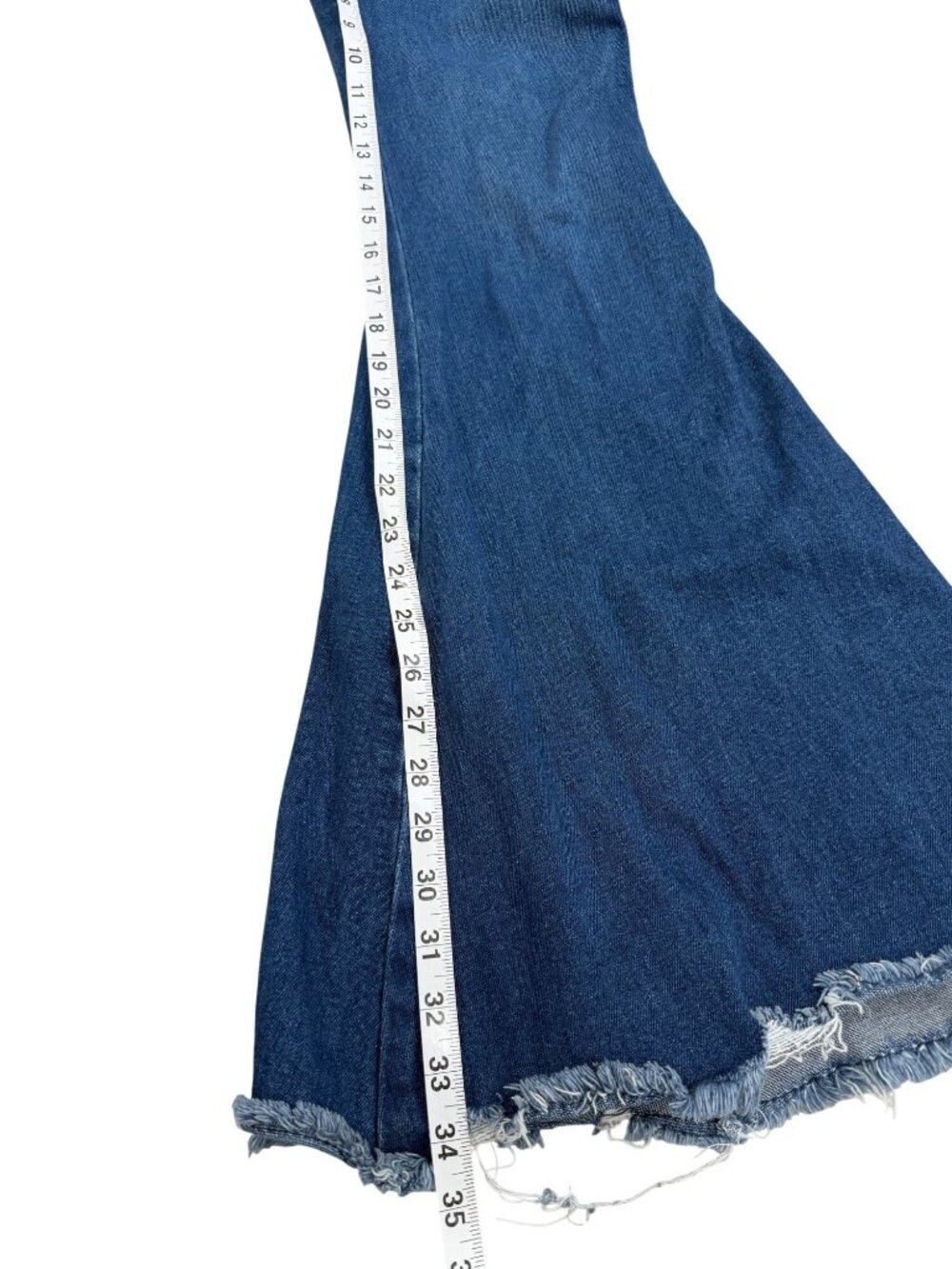 We The Free Womens Size 29 Jeans High-Rise Flare Jeans Raw-Hem Blue - Picture 5 of 8